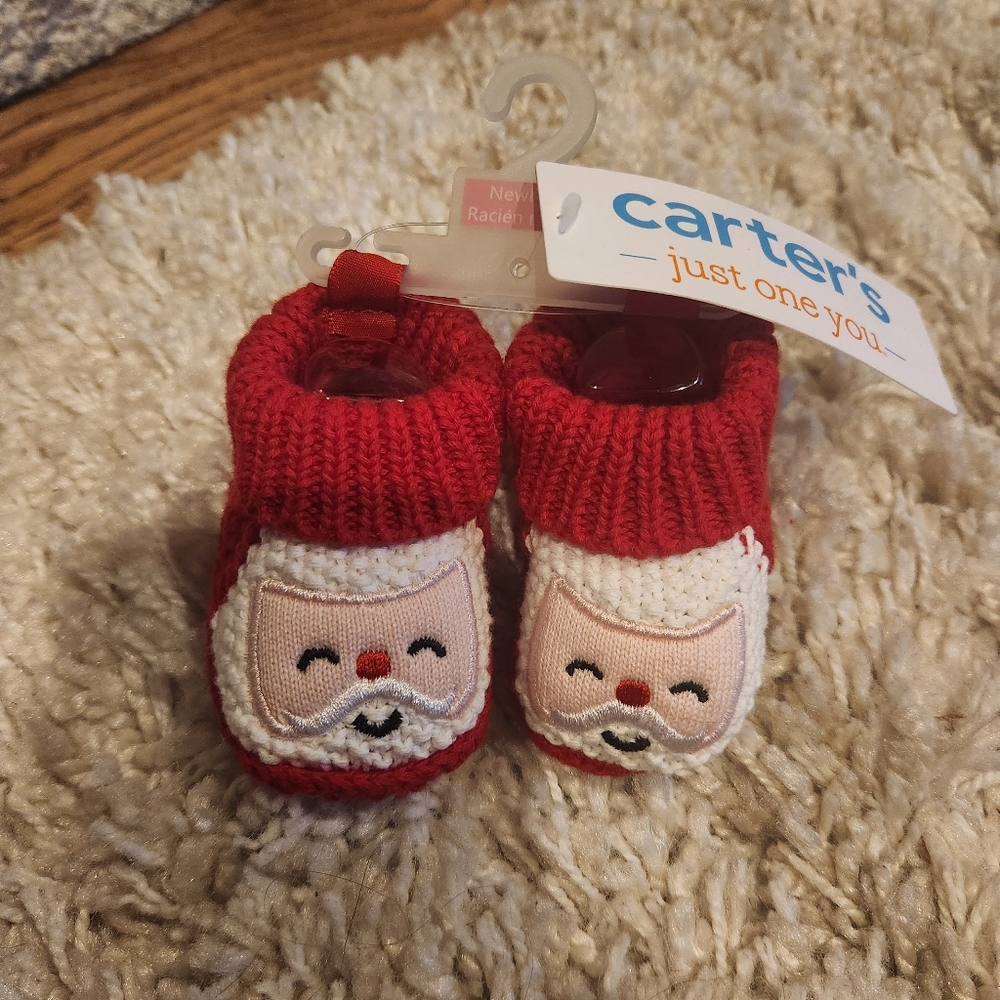 NWT Carter's Santa Baby Booties Size Newborn